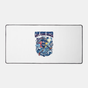 Cape Verde Soccer Skeleton Striker Nations Premium Desk Mat