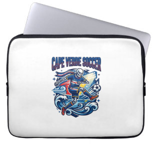 Cape Verde Soccer Skeleton Striker Nations Premium Laptop Sleeve