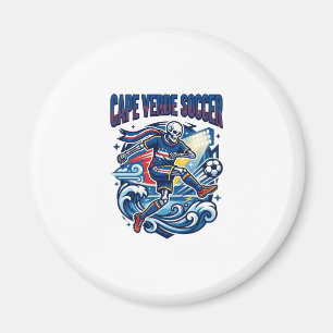 Cape Verde Soccer Skeleton Striker Nations Premium Magnet