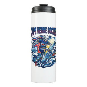 Cape Verde Soccer Skeleton Striker Nations Premium Thermal Tumbler