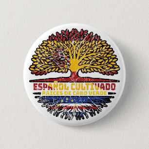 Cape Verde Spain Spanish Tree Roots Flag 6 Cm Round Badge