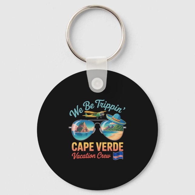 Cape Verde Vacation Cabo Verde Flag Pride Verdian  Key Ring (Front)