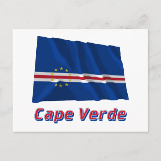 Cape Verde Waving Flag with Name Postcard