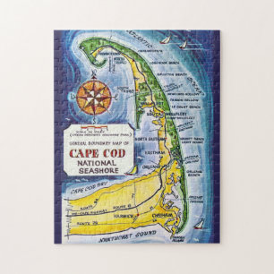 CapeCod Vintage 11x14 Map Jigsaw Puzzle