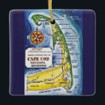 CapeCod Vintage Map Ceramic Ornament<br><div class="desc">A vintage map of the Cape repurposed ! The National Seashore of Cape Cod is a special place so many share their vacations on. Purchase it as is or customise the back.</div>