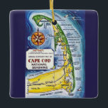 CapeCod Vintage Map Ceramic Ornament<br><div class="desc">A vintage map of the Cape repurposed ! The National Seashore of Cape Cod is a special place so many share their vacations on. Purchase it as is or customise the back.</div>