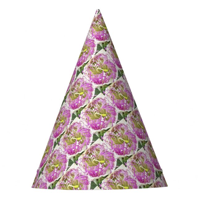 Caper Flower Blossom Botanical Art Party Hat (Front)
