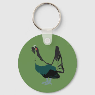 Capercaillie bird  Art  Basic Button Key Ring