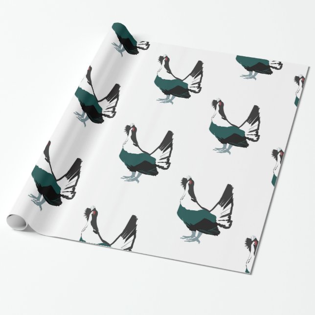 Capercaillie bird  Art  Glossy Wrapping Paper (Unrolled)