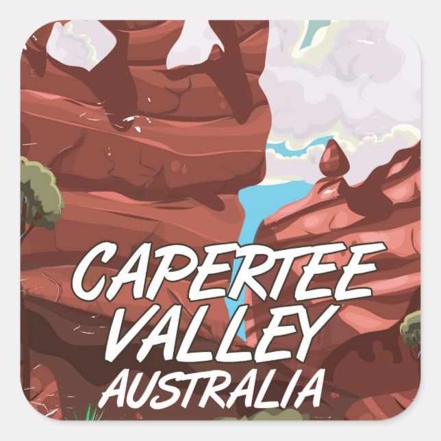 Capertee Valley Australia travel poster Square Sticker (Front)