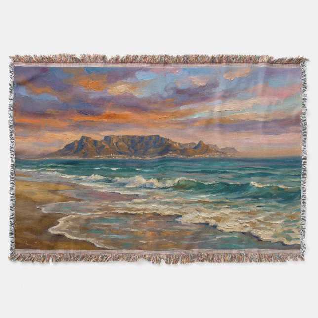 Capetown Bold colors, fine oil painting Throw Blanket (Front)