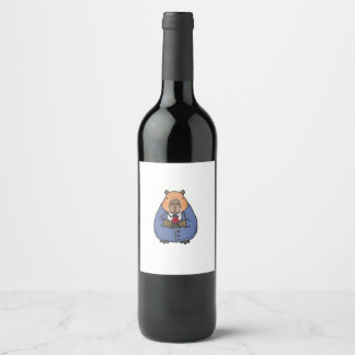 Capibara valentine's day wine label
