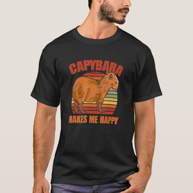 Capibara Wildlife Animal Funny Capybara Makes Me H T-Shirt (Front)