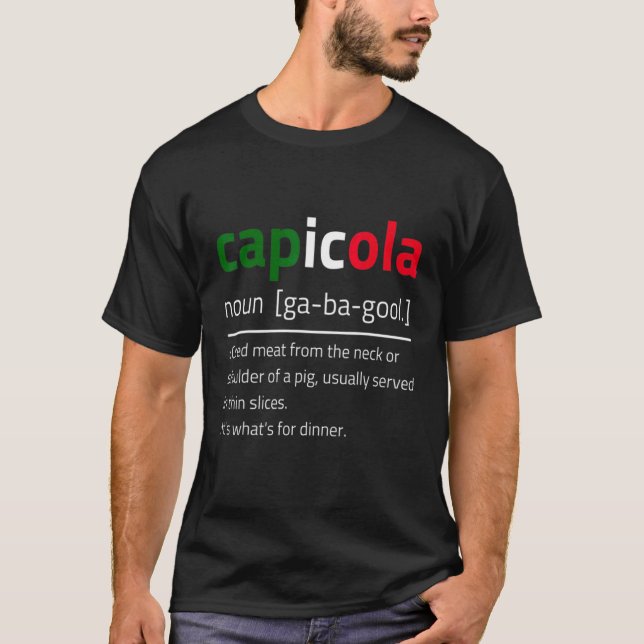 Capicola Gabagool Flag Description T-Shirt (Front)