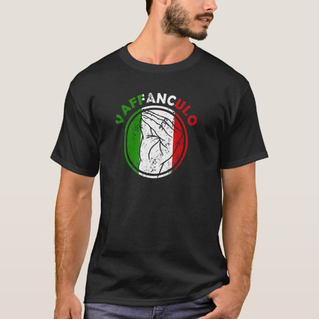 Capisci Vaffanculo Italian Flag Hand Gesture T-Shirt (Front)