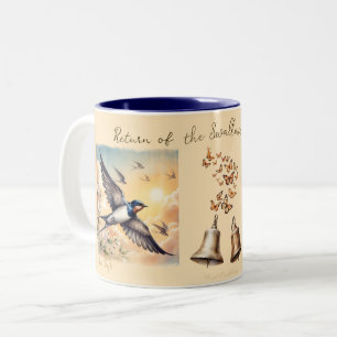 Capistrano Barn Swallows in Golden Sunset 11 oz Two-Tone Coffee Mug