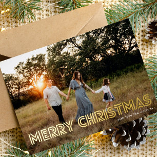 Capital Bold Outlined GOLD Merry Christmas Photo