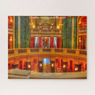 Capital Chambers Wisconsin .Christmas Greetings Jigsaw Puzzle