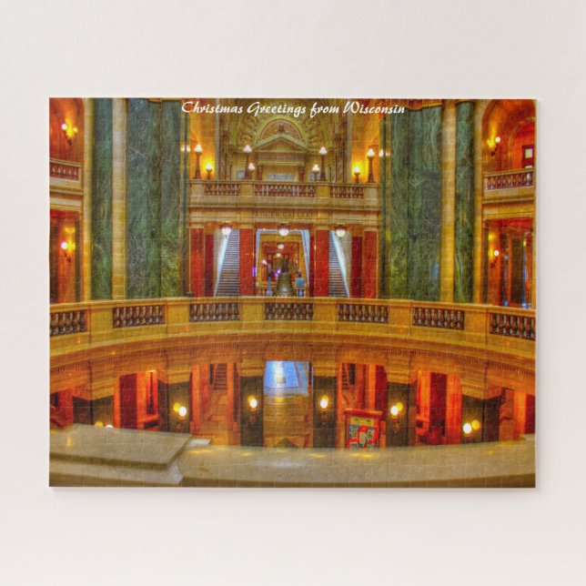 Capital Chambers Wisconsin .Christmas Greetings Jigsaw Puzzle (Horizontal)
