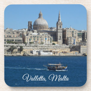 Capital City Valletta on Malta Island Souvenir Coaster
