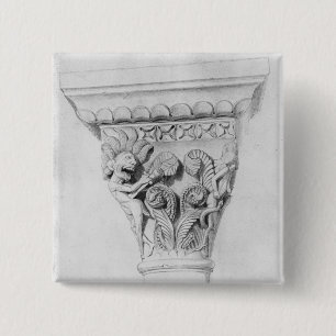 Capital illustrating the vice of despair 15 cm square badge