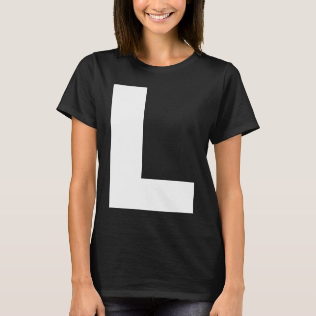 Capital L Bold Alphabet Letter Monogram Uppercase  T-Shirt (Front)