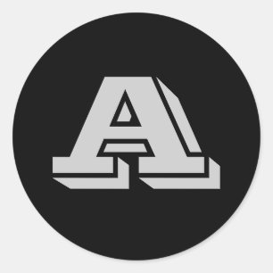 Capital Letter A Large Round Stickers by Janz