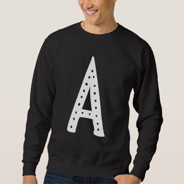 Capital Letter A Monogram Initial Alphabet Sweatshirt (Front)