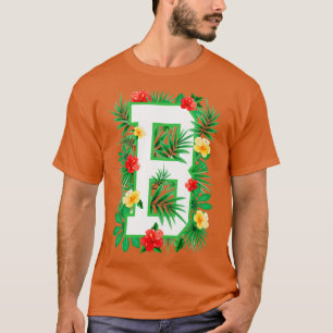 Capital Letter B Alphabet Monogram Initial Flower  T-Shirt