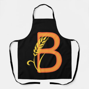 Capital letter B floral monogram Apron