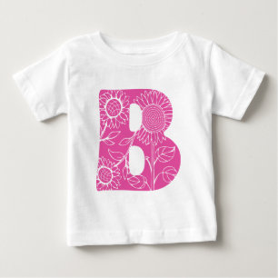 Capital letter B floral monogram Baby T-Shirt