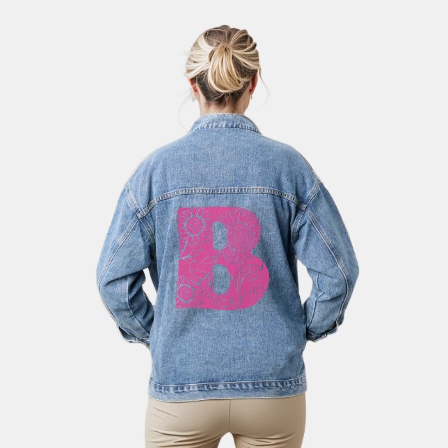 Capital letter B floral monogram Denim Jacket (Model)