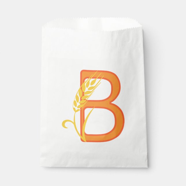 Capital letter B floral monogram Favour Bags (Front)