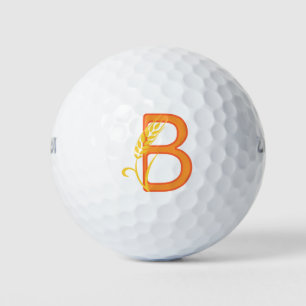 Capital letter B floral monogram Golf Balls