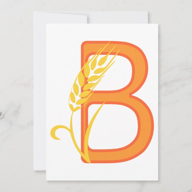 Capital letter B floral monogram Invitation (Front)