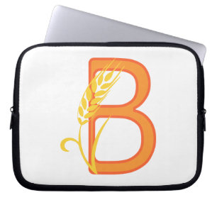 Capital letter B floral monogram Laptop Sleeve