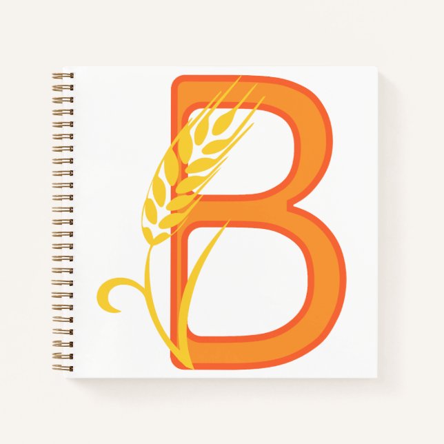 Capital letter B floral monogram Notebook (Front)