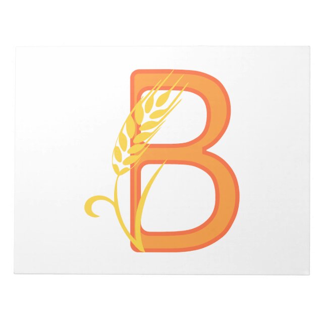 Capital letter B floral monogram Notepad (Front)