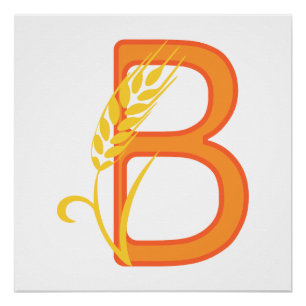 Capital letter B floral monogram Poster