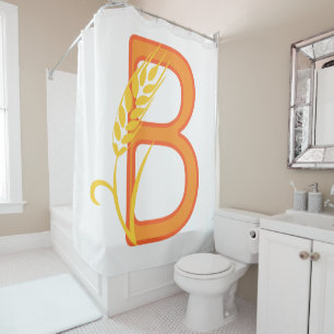 Capital letter B floral monogram Shower Curtain
