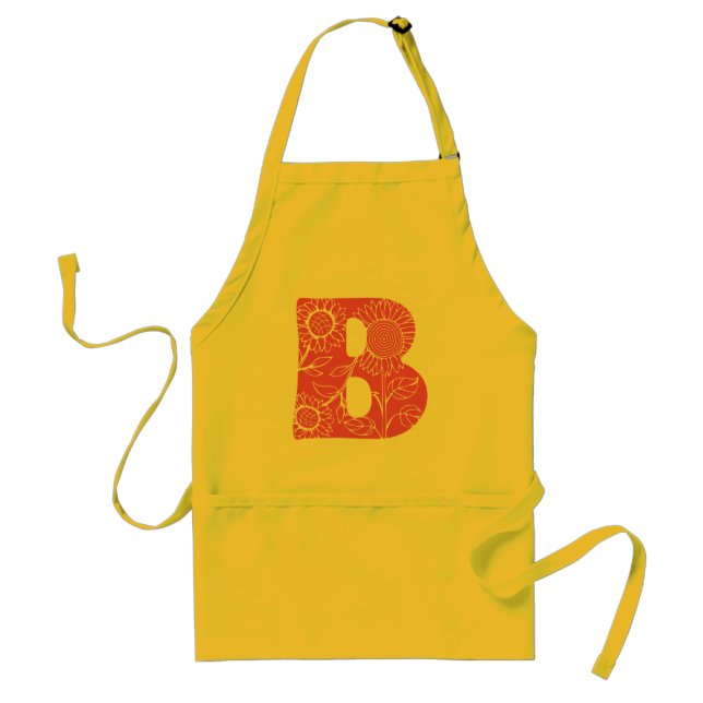 Capital letter B floral monogram Standard Apron (Front)