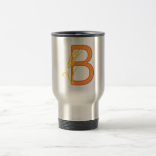 Capital letter B floral monogram Travel Mug