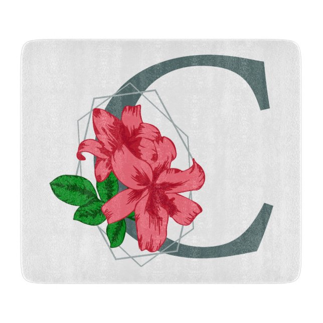 Capital letter C floral monogram Cutting Board (Front)