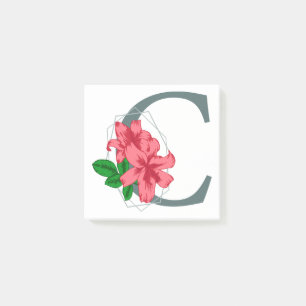 Capital letter C floral monogram Post-it Notes