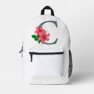 Capital letter C floral monogram Printed Backpack