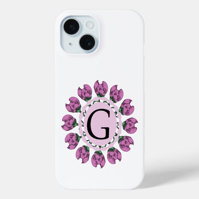 Capital letter G floral monogram Case-Mate iPhone Case (Back)