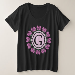 Capital letter G floral monogram Plus Size T-Shirt