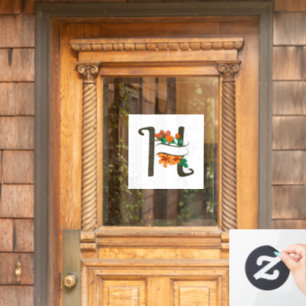 Capital letter H floral monogram