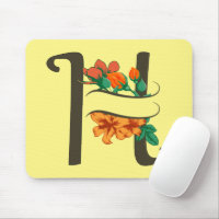 Capital letter H floral monogram