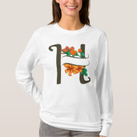 Capital letter H floral monogram